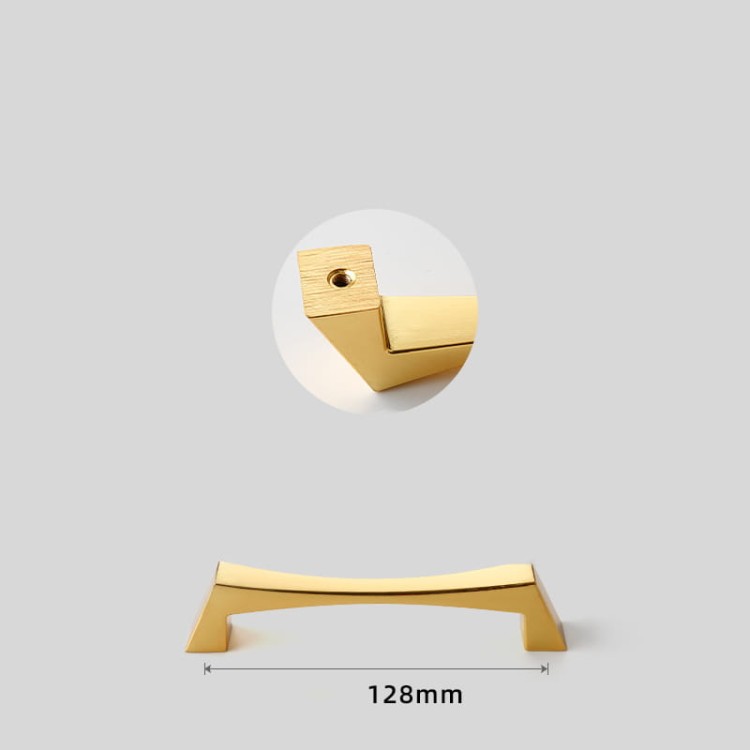 Möbelgriff Peral – moderner eleganter Griff in gebürstetem Gold, Gold, Schwarz, Perlgrau und gebürstetem Nickel. Größen 128–320 mm, ideal für Küchen- und Badmöbel, Schränke und Schubladen.
