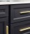 Möbelgriff Anta – schlichter Frontmontage-Griff in Schwarz und gebürstetem Gold, Größen 96, 128, 192, 320, 576 und 960 mm. Modern für Küchenmöbel, Kommoden, Schränke und Bäder – egriffe.de
