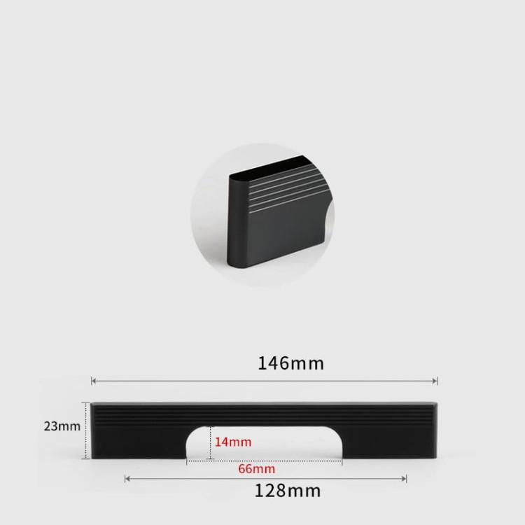 Möbelgriff Vista – moderner minimalistischer Griff in Schwarz, Champagnergold und Aschgrau. Größen 96–960 mm, für Küchen- und Badmöbel, Schränke, Schubladen und Kommoden – egriffe.at