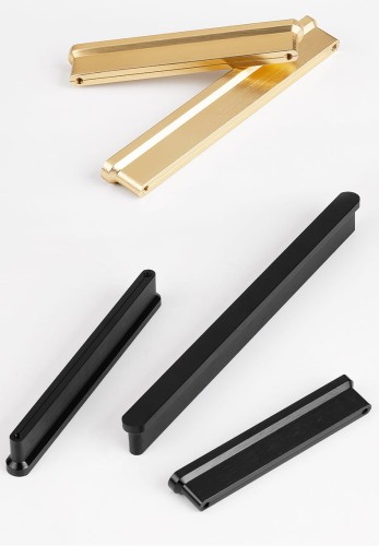 Möbelgriff Ema – Eck-Kantengriff in Schwarz, Gold oder gebürstetem Grau. Größen 96–960 mm, ideal für Küchenschränke, Schubladen, Kommoden und Badmöbel – egriffe.de