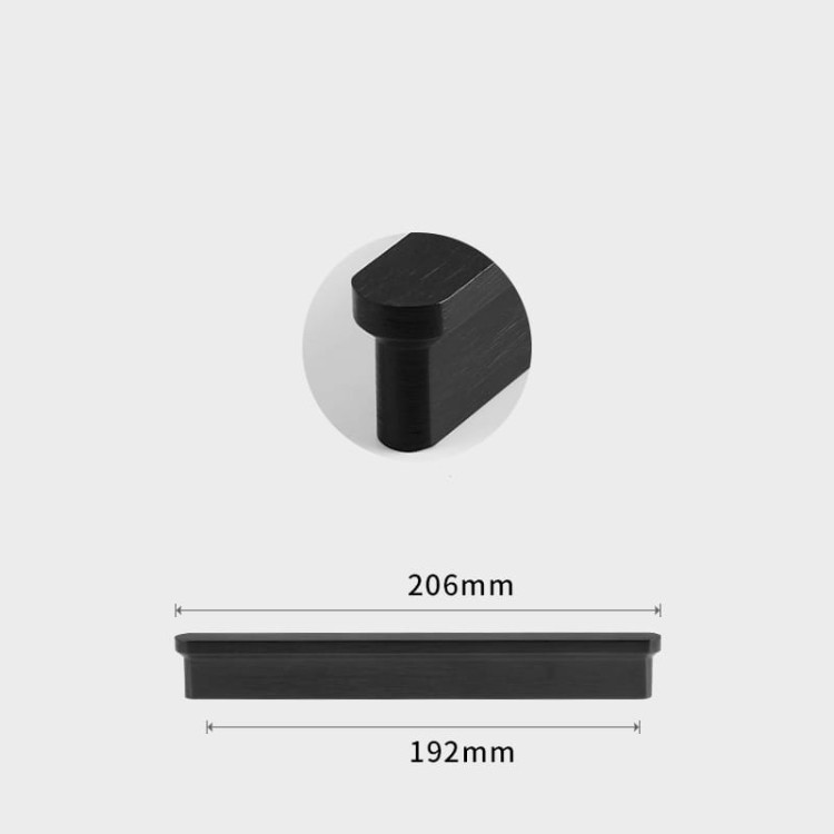 Möbelgriff Ema – Eck-Kantengriff in Schwarz, Gold oder gebürstetem Grau. Größen 96–960 mm, ideal für Küchenschränke, Schubladen, Kommoden und Badmöbel – egriffe.at