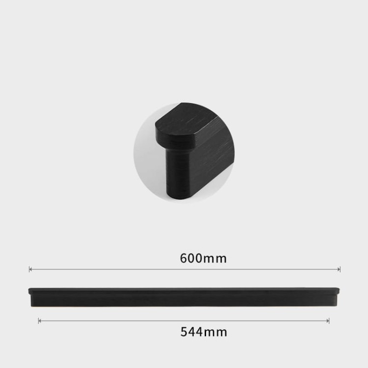 Möbelgriff Ema – Eck-Kantengriff in Schwarz, Gold oder gebürstetem Grau. Größen 96–960 mm, ideal für Küchenschränke, Schubladen, Kommoden und Badmöbel – egriffe.at
