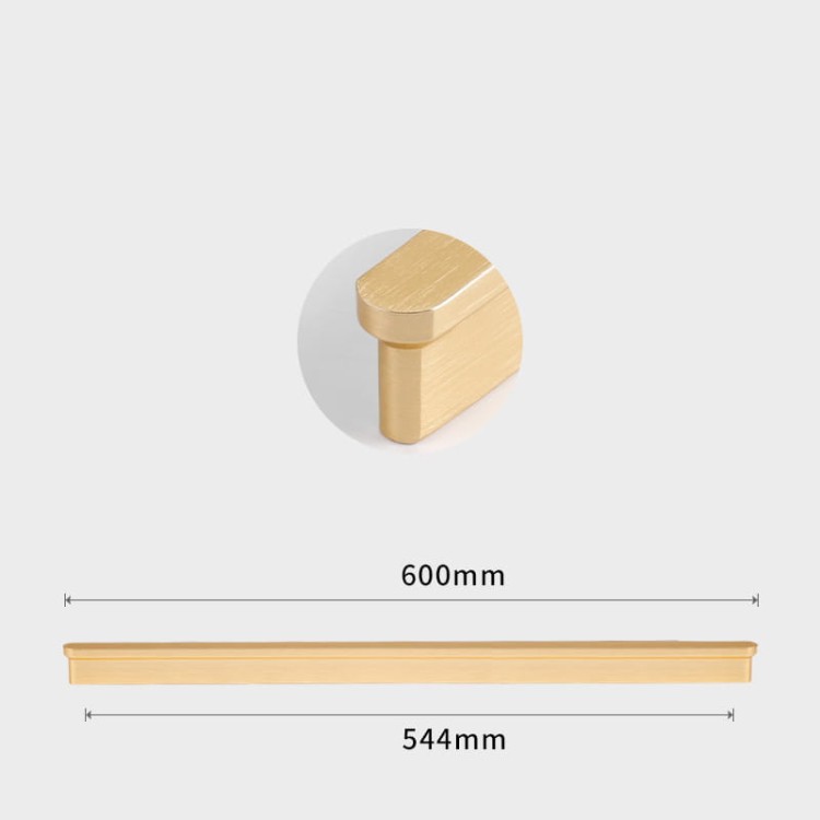 Möbelgriff Ema – Eck-Kantengriff in Schwarz, Gold oder gebürstetem Grau. Größen 96–960 mm, ideal für Küchenschränke, Schubladen, Kommoden und Badmöbel – egriffe.de