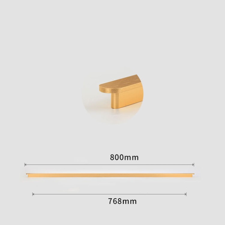 Möbelgriff Terra – moderner minimalistischer Griff in Gold oder gebürstetem Grau. Größen 96, 128, 192, 320, 768 und 960 mm. Für Küchen- und Badschränke sowie Schubladen – egriffe.de