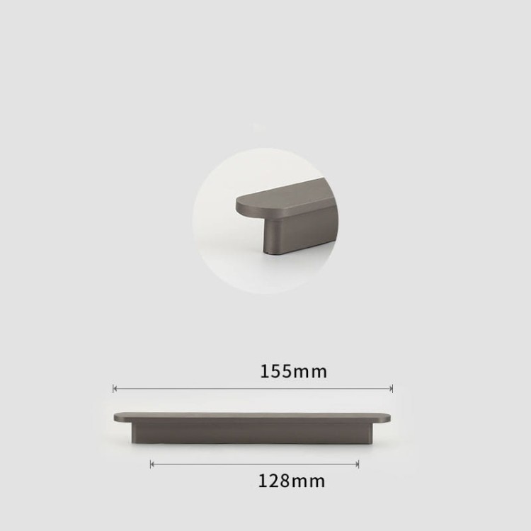 Möbelgriff Terra – moderner minimalistischer Griff in Gold oder gebürstetem Grau. Größen 96, 128, 192, 320, 768 und 960 mm. Für Küchen- und Badschränke sowie Schubladen – egriffe.de