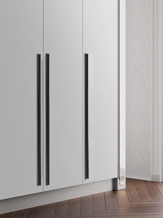 Möbelgriff Tonta – moderner Griff in Schwarz oder Grau, erhältlich in 96, 128, 160, 320, 576 und 960 mm. Für Küchen, Schränke, Schubladen, Kommoden, Bad- und Büromöbel – egriffe.de