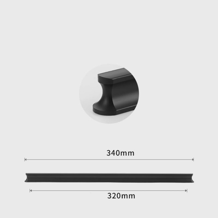 Möbelgriff Tonta – moderner Griff in Schwarz oder Grau, erhältlich in 96, 128, 160, 320, 576 und 960 mm. Für Küchen, Schränke, Schubladen, Kommoden, Bad- und Büromöbel – egriffe.de