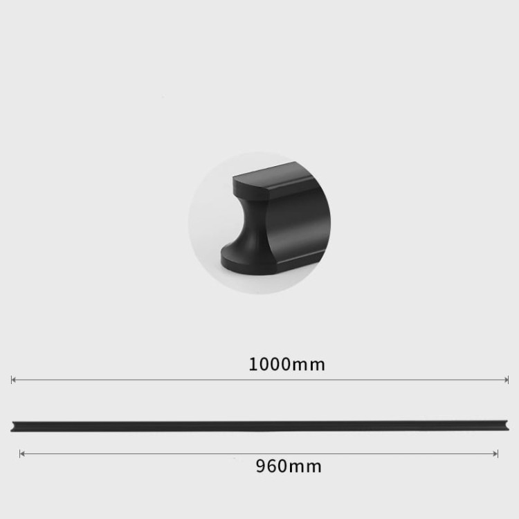 Möbelgriff Tonta – moderner Griff in Schwarz oder Grau, erhältlich in 96, 128, 160, 320, 576 und 960 mm. Für Küchen, Schränke, Schubladen, Kommoden, Bad- und Büromöbel – egriffe.de