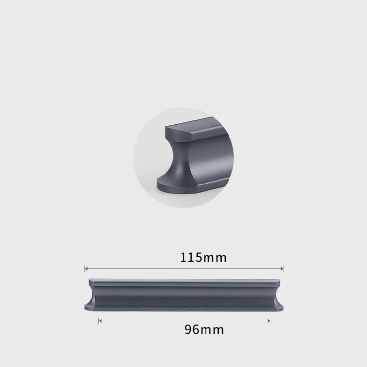 Möbelgriff Tonta – moderner Griff in Schwarz oder Grau, erhältlich in 96, 128, 160, 320, 576 und 960 mm. Für Küchen, Schränke, Schubladen, Kommoden, Bad- und Büromöbel – egriffe.de