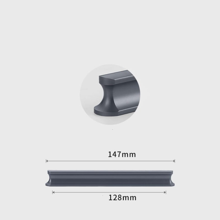 Möbelgriff Tonta – moderner Griff in Schwarz oder Grau, erhältlich in 96, 128, 160, 320, 576 und 960 mm. Für Küchen, Schränke, Schubladen, Kommoden, Bad- und Büromöbel – egriffe.de