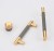 Möbelgriff Laure – goldener Leistengriff mit passendem Knopf und gerändelter Industrial-Oberfläche. Als Knopf sowie in 96, 128 und 256 mm erhältlich, ideal für Küchen-, Bad- und Büromöbel, Schränke und Schubladen – egriffe.de