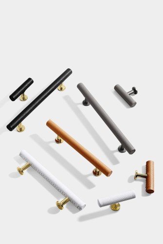 Möbelgriff Finca – moderner T-Bar-Griff im Loft-, Skandi- und Vintage-Stil in Schwarz, Grau, Braun und Weiß. Als Knopf sowie in 96 und 128 mm erhältlich. Ideal für Küchen, Kommoden und Kleiderschränke – egriffe.de