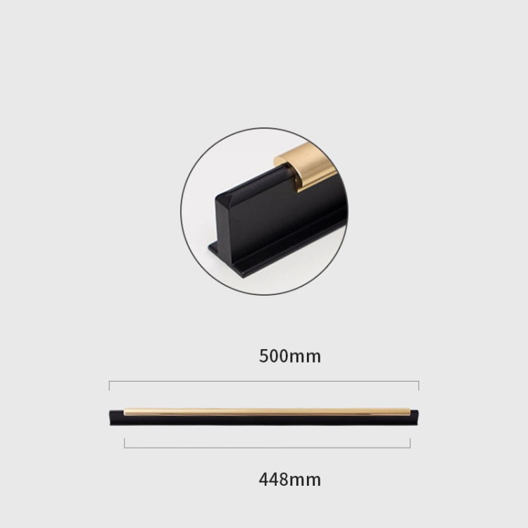 Möbelgriff Polvo – schwarzer Griff mit eleganter goldener Einlage im modernen Glamour-Stil. Erhältlich in 96, 128, 160, 192, 320 und 448 mm. Ideal für Küchenmöbel, Schubladen, Schränke und Kommoden – egriffe.at