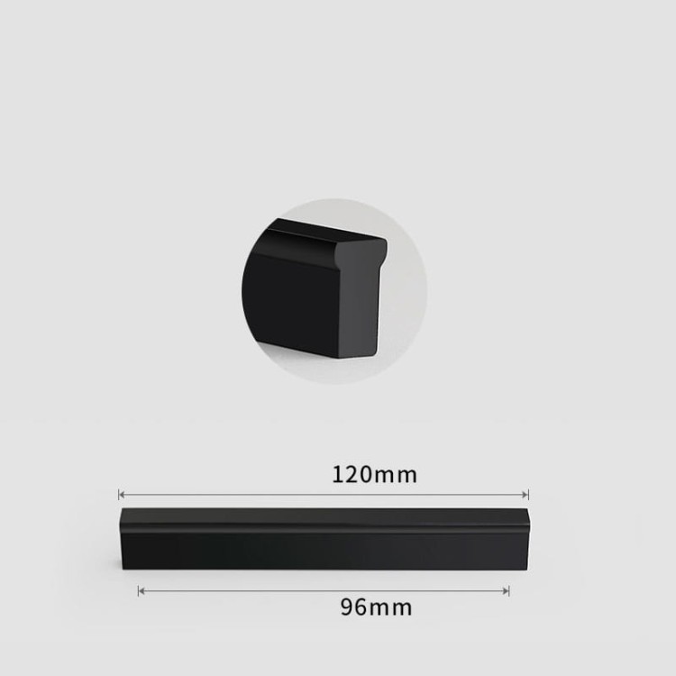Mattschwarzer Jimba-Möbelgriff mit 96 mm Lochabstand