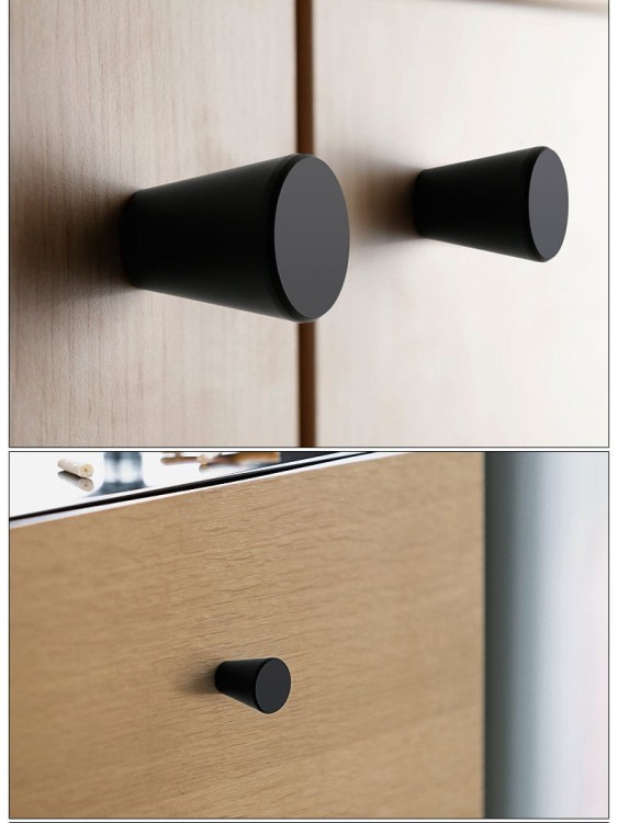 Möbelknopf Claro – moderner minimalistischer Knopf in gebürstetem Gold oder Schwarz, für Schränke, Kommoden, Schubladen sowie Küchen- und Badmöbel – egriffe.de