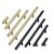 Möbelgriff Uno – T-Bar-Griff mit rundem Profil in Schwarz und gebürstetem Gold. Erhältlich als T-Bar-Knopf sowie in 96, 128, 160, 256, 512 und 850 mm – egriffe.de
