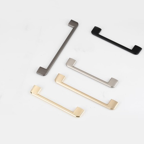 Möbelgriff Sabalo – moderner minimalistischer Griff für Küchenschränke, Schubladen, Kommoden und Badmöbel in Schwarz, gebürstetem Gold, gebürstetem Nickel und Perlgrau. Größen 128, 160, 192 und 256 mm – egriffe.de