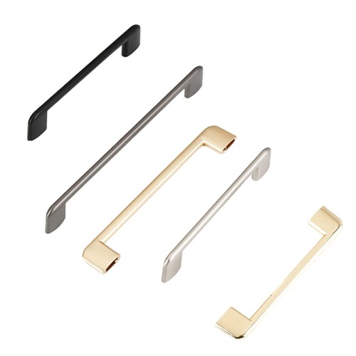 Möbelgriff Sabalo – moderner minimalistischer Griff für Küchenschränke, Schubladen, Kommoden und Badmöbel in Schwarz, gebürstetem Gold, gebürstetem Nickel und Perlgrau. Größen 128, 160, 192 und 256 mm – egriffe.at