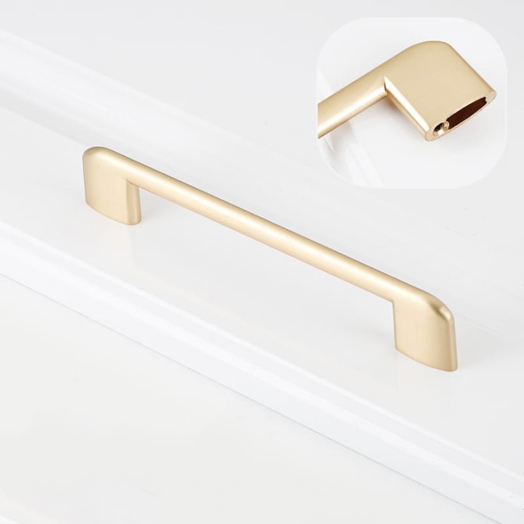 Möbelgriff Sabalo – moderner minimalistischer Griff für Küchenschränke, Schubladen, Kommoden und Badmöbel in Schwarz, gebürstetem Gold, gebürstetem Nickel und Perlgrau. Größen 128, 160, 192 und 256 mm – egriffe.de
