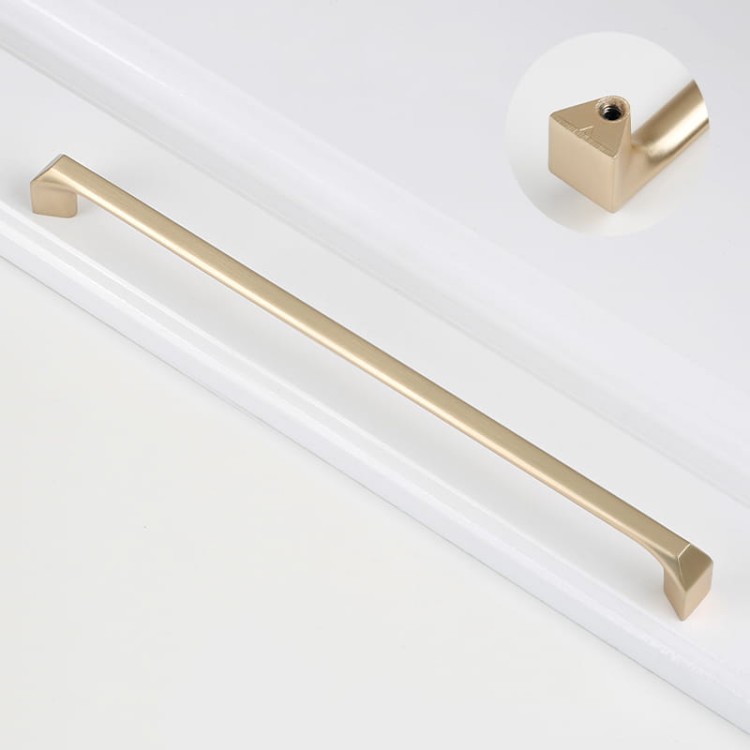 Eleganter gebürsteter goldener Beliz-Möbelgriff für Schränke mit einer Länge von 192 mm