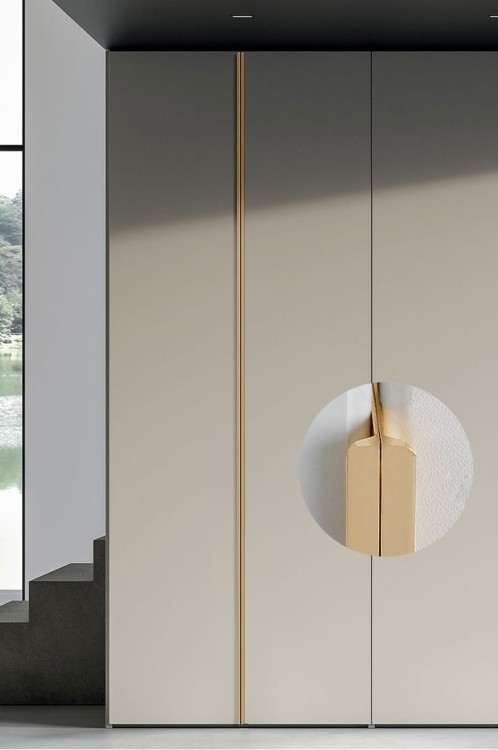 Möbelgriff Dimas – Kantengriff für Schränke und Schubladen in Schwarz, Weiß, Grau, Silber und gebürstetem Gold. Moderner Griff für Möbelfronten, erhältlich im Shop egriffe.de.