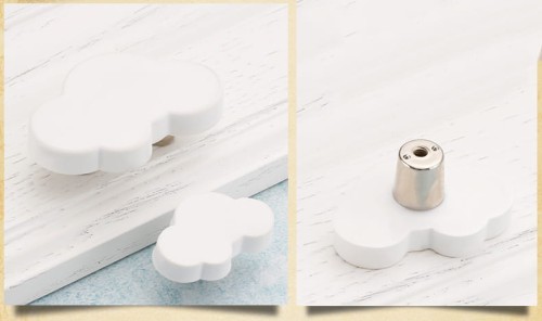 Kinder-Möbelgriff Nube – weißer wolkenförmiger Griff für Schränke und Kommoden im Kinderzimmer, erhältlich im Shop egriffe.at