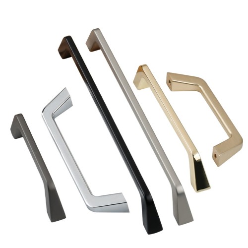 Möbelgriff Amarito – moderner Aufsatzgriff für Schränke und Schubladen in gebürstetem Gold, Schwarz, Perlgrau, gebürstetem Nickel, hellem Sandschwarz und Sandgold. Schlichter Küchengriff – egriffe.de.
