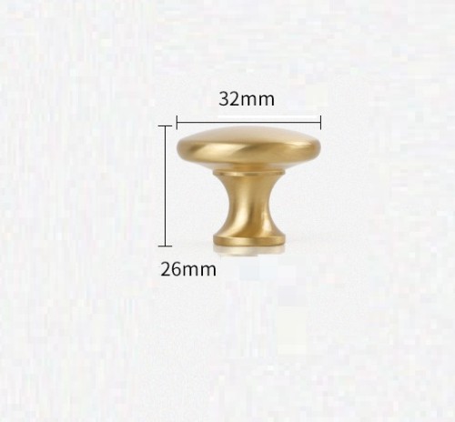 Möbelknopf Isla Messing – eleganter, klassischer Knopf aus massivem Messing in Messingfarbe. Ideal für Küche, Bad, Kommoden, Schubladen und Schränke; langlebig und einfach zu montieren – egriffe.at