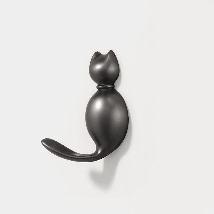 Niedlicher Wandhaken Gatito in Katzenform – ideal für Kinderzimmer und moderne Interieurs. Für Kleidung, Handtücher oder Schlüssel. Farben: Gold, Perlschwarz, Perlgrau, Gelb und Blau.