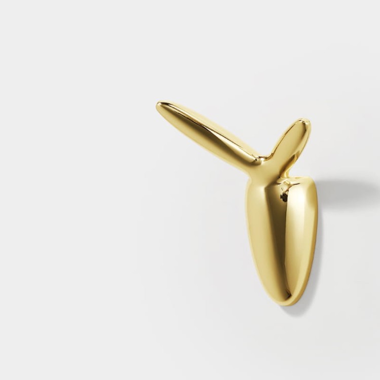 Moderner dekorativer Wandhaken Manzana mit künstlerischer Form. Ideal für Zuhause, Büro, Hotel oder Restaurant. Einfache Montage, Schrauben im Set. Farben: Gold und Perlgrau.