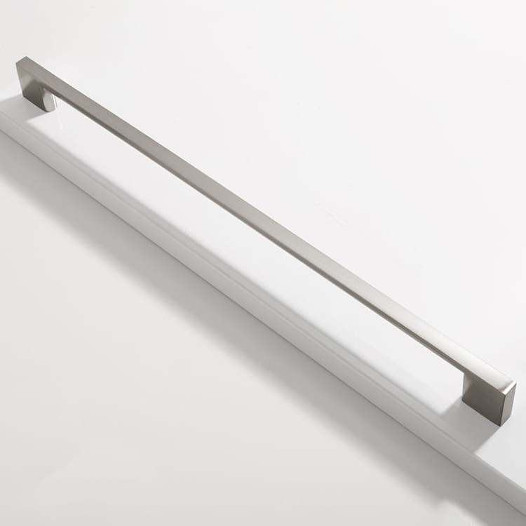 Möbelgriff Anto – klassischer kantiger Frontmontage-Griff in Schwarz, gebürstetem Nickel, Sandgold und glänzendem Chrom. Größen 128–320 mm, ideal für Küche, Bad, Schränke, Kommoden und Schubladen.