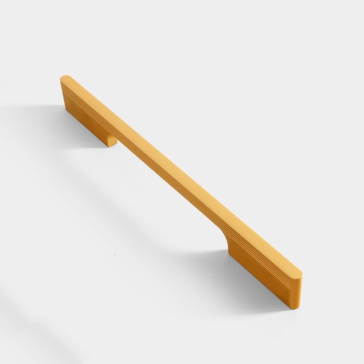 Möbelgriff Pomo – moderner länglicher Griff für Küchenmöbel, Schränke und Schubladen. Farben: Schwarz, Champagnergold und Grau. Größen: Knopf, 192, 320 und 800 mm.