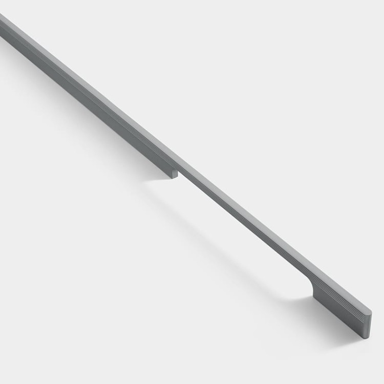 Möbelgriff Pomo – moderner länglicher Griff für Küchenmöbel, Schränke und Schubladen. Farben: Schwarz, Champagnergold und Grau. Größen: Knopf, 192, 320 und 800 mm.
