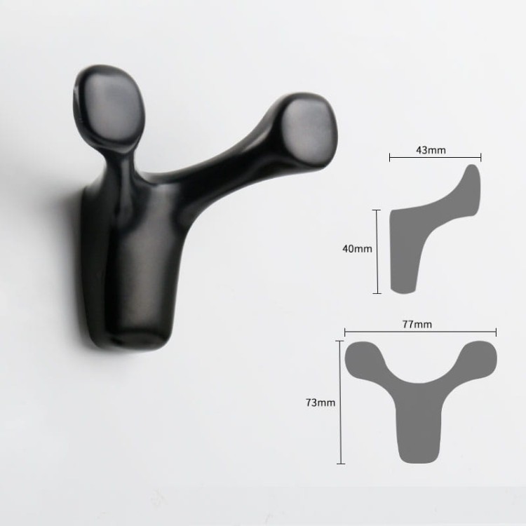 Wandhaken Dos – Design-Doppelhaken für Flur, Bad, Büro und Hotels. Aus robustem Metall, kratzfest. Farben: Gold, gebürstetes Gold, Schwarz und Perlgrau.